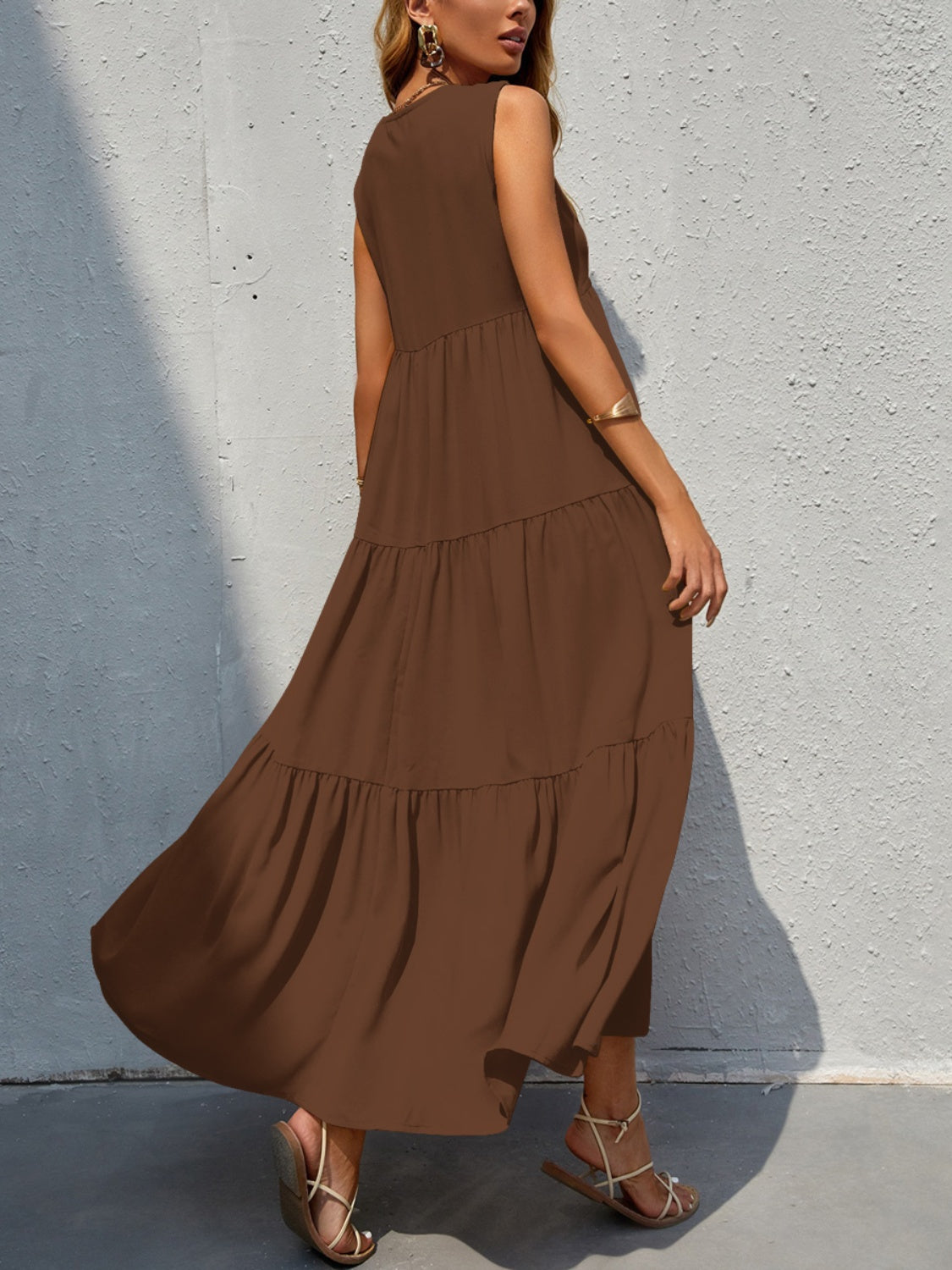 Elegance Redefined: Tiered V-Neck Sleeve Dress