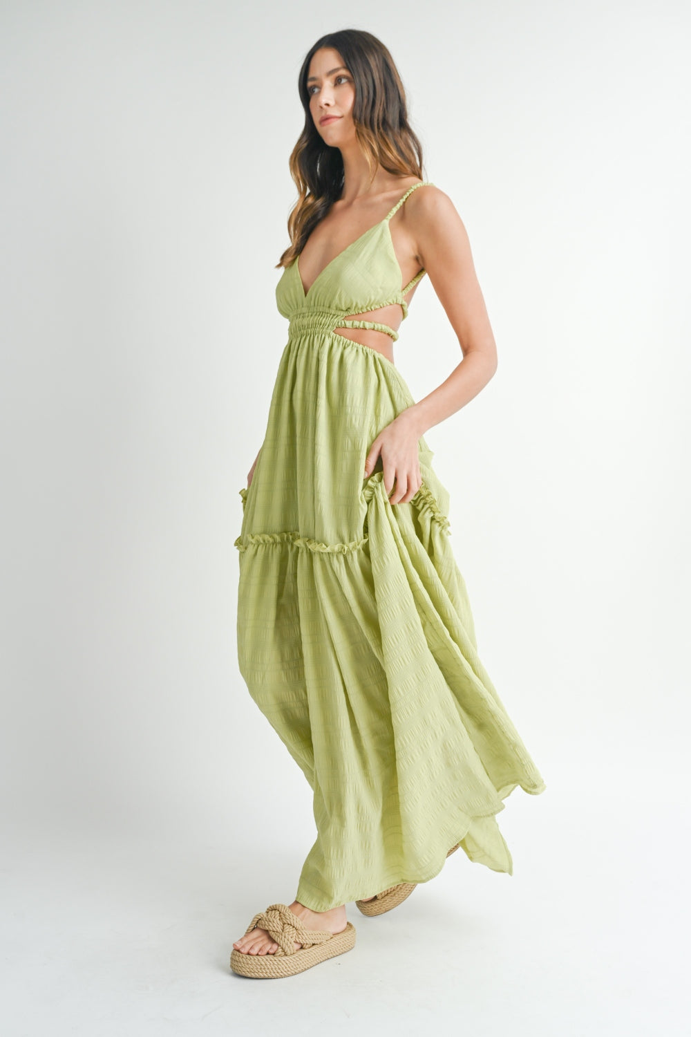 Cutout Waist Backless Maxi Dress - Bold and sophisticated maxi dress with a daring cutout waist and an elegant backless design. Perfect for special occasions and evening events.