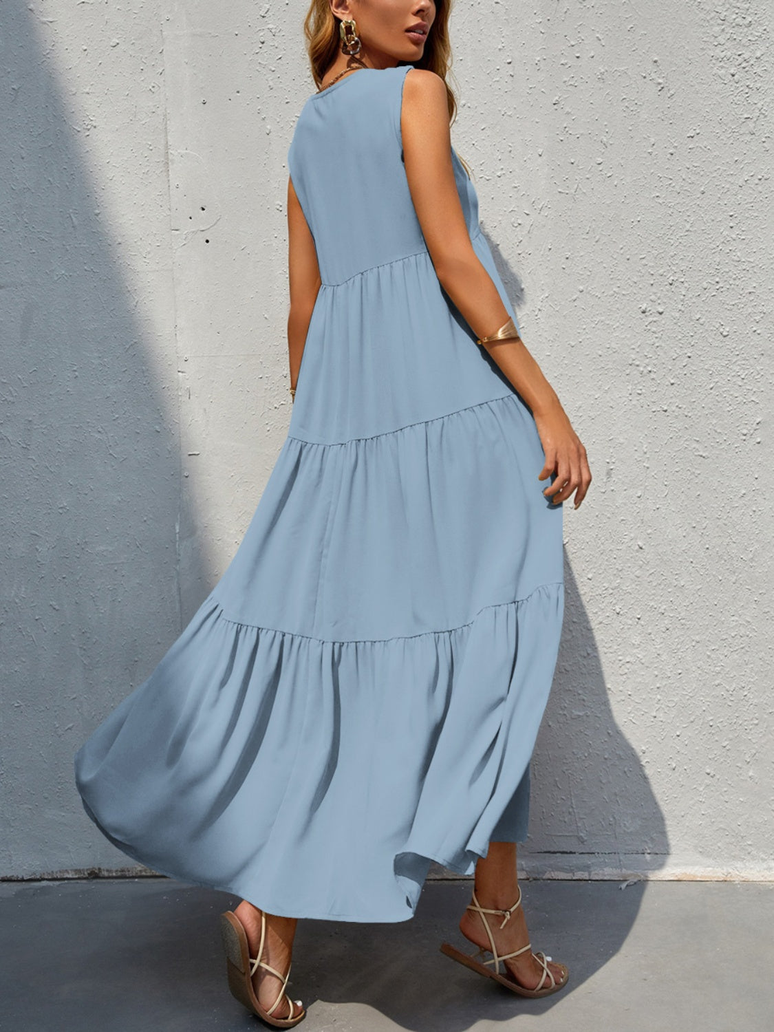 Elegance Redefined: Tiered V-Neck Sleeve Dress