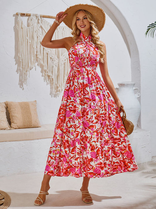 Indulge in charming smocked detailing and playful tiered design with our Smocked Printed Midi Dress. Stand out with vibrant prints and feel confident in the flattering silhouette. Elevate your style effortlessly with this enchanting ensemble. Summer DressesShop now!