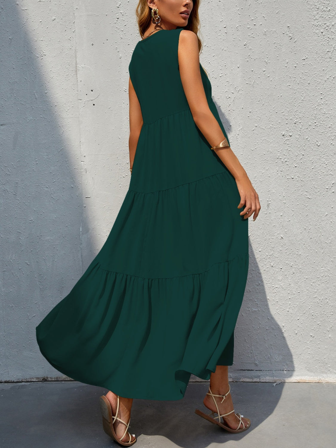 Elegance Redefined: Tiered V-Neck Sleeve Dress