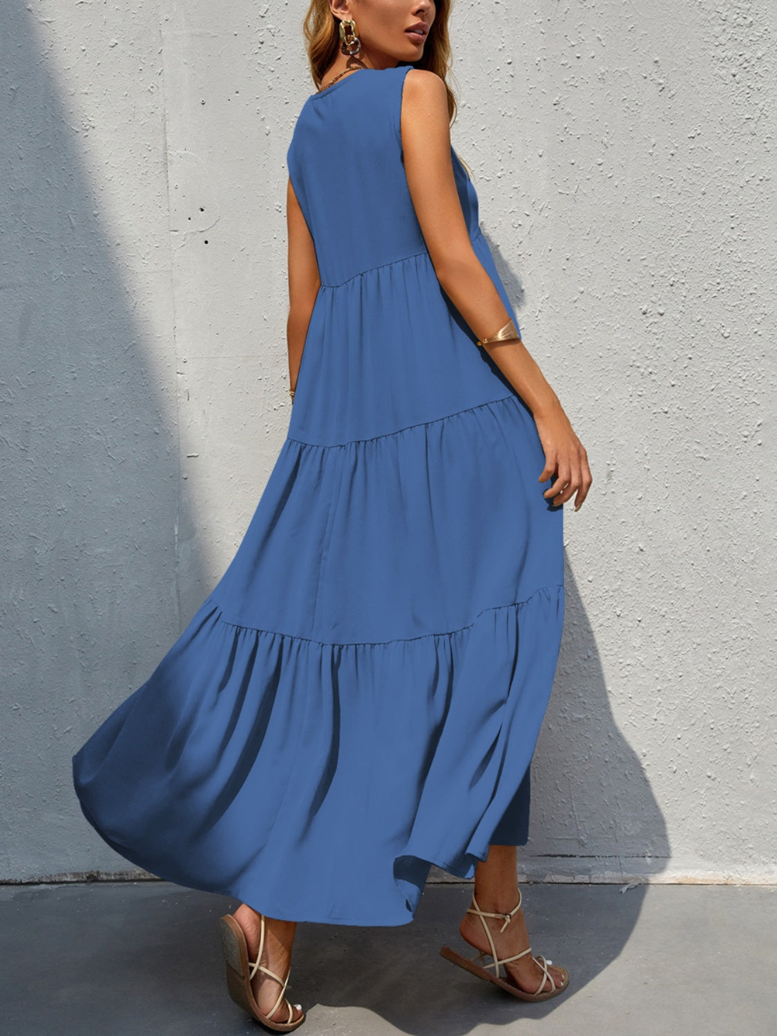 Elegance Redefined: Tiered V-Neck Sleeve Dress