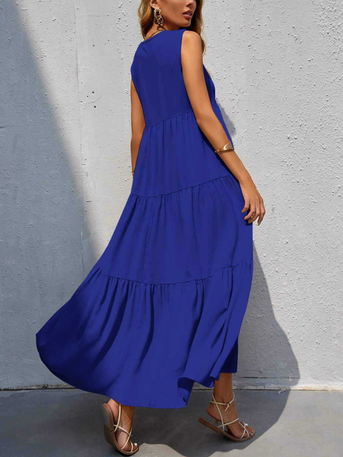 Elegance Redefined: Tiered V-Neck Sleeve Dress