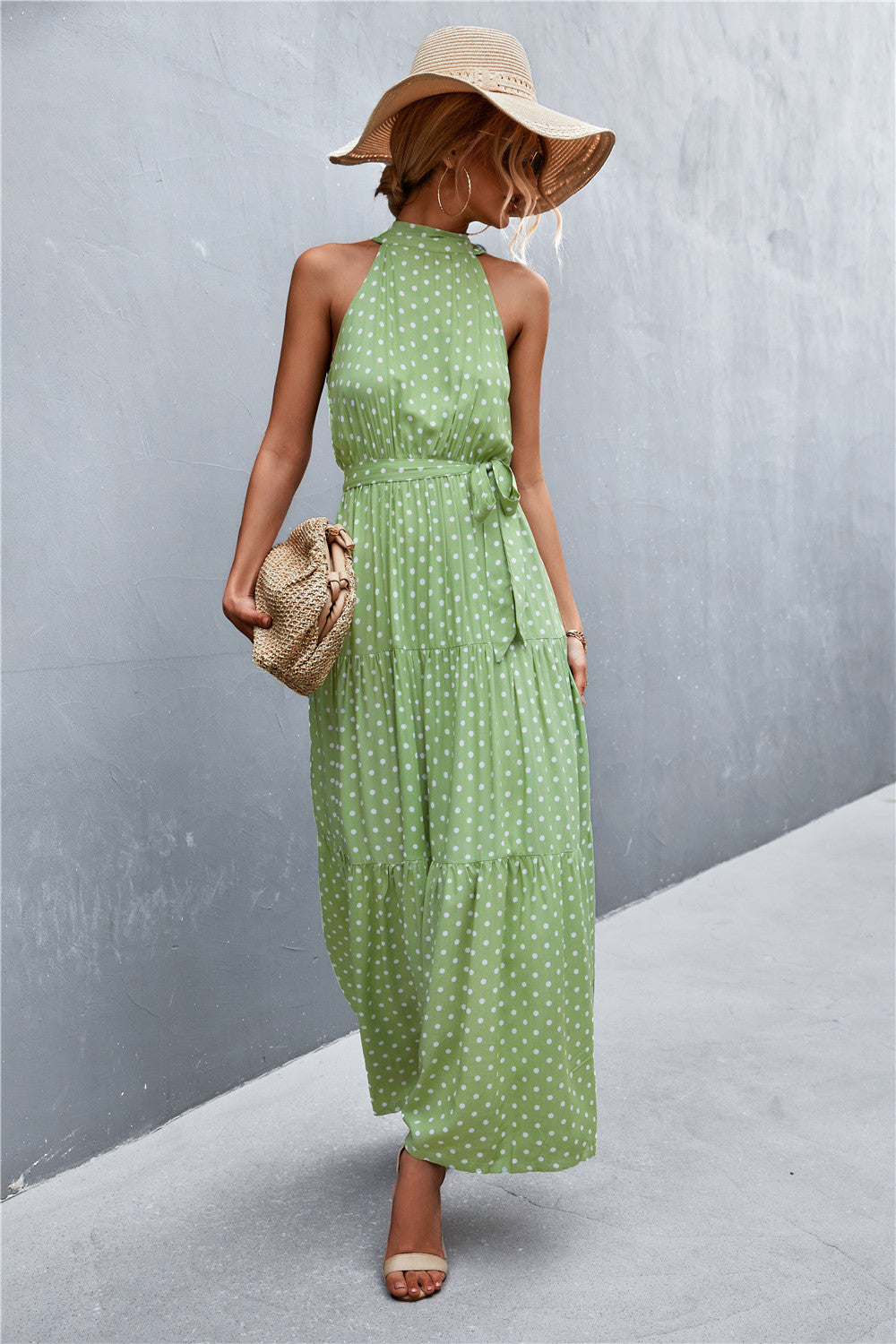 Stylish Printed Tie Waist Maxi Dress – Effortless Elegance